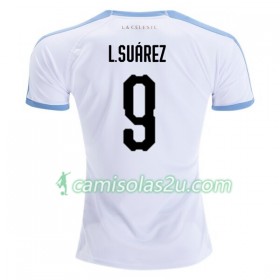Camisolas de Futebol Uruguai Luis Suarez 9 Equipamento Alternativa 2019 Copa América Manga Curta